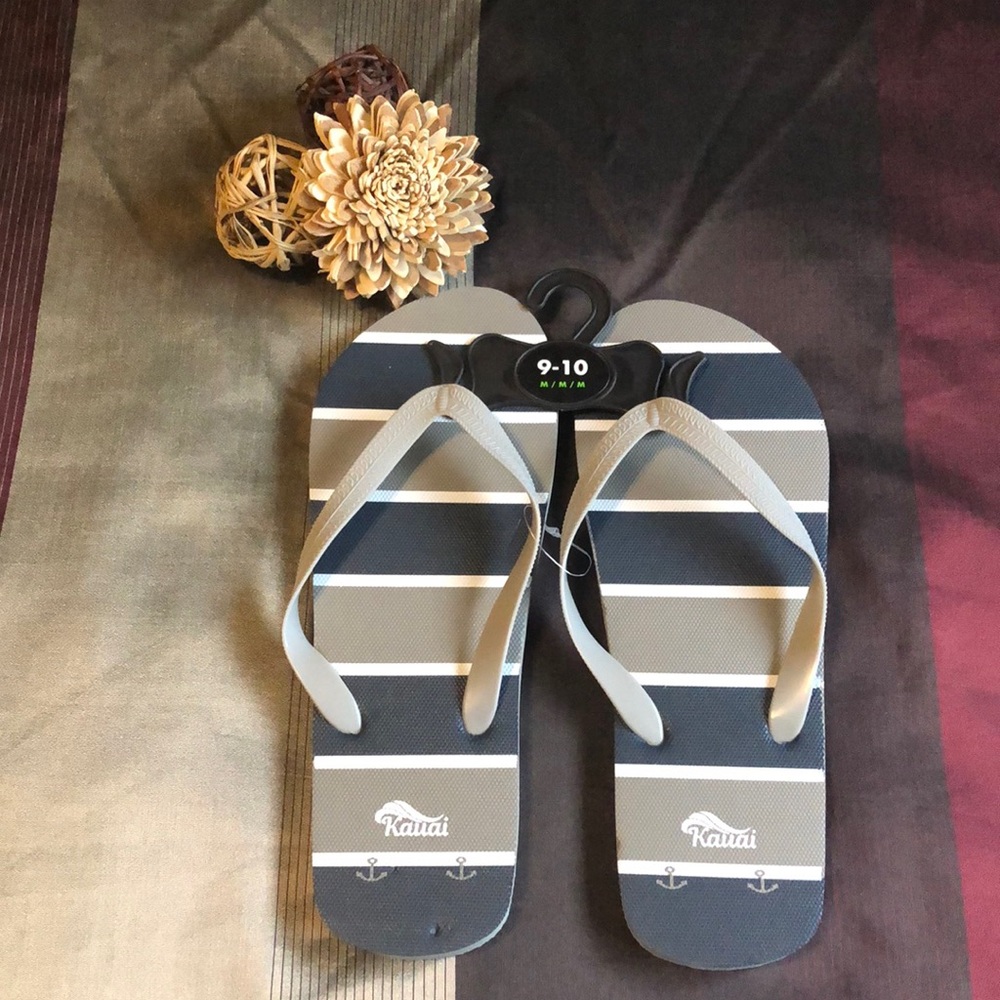 Striped Gray Flip Flops *FREE WITH PURCHASE
